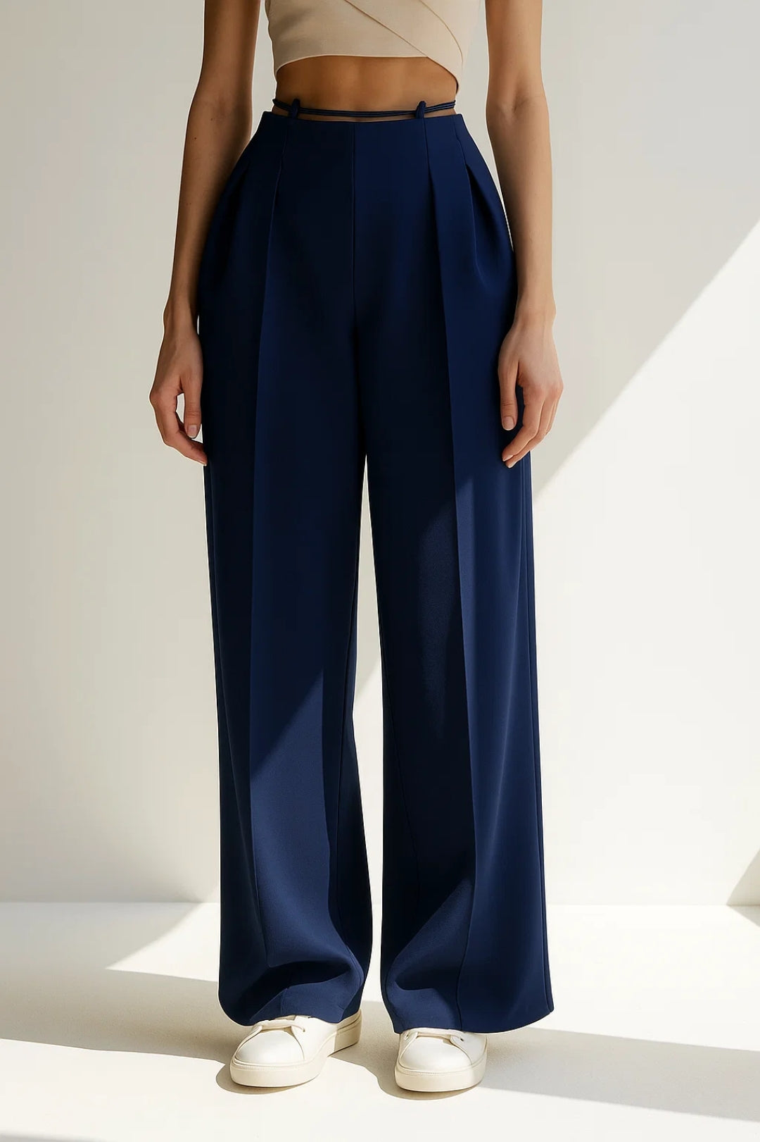 Rosa | Pantalon palazzo avec fine ceinture