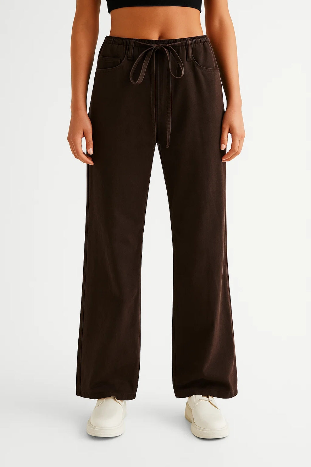 Amara | Pantalon en denim avec jambes larges et cordon de serrage