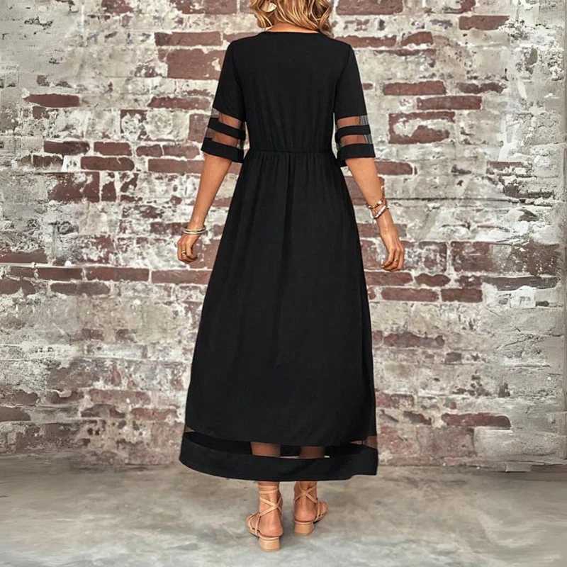 Céralie™ | Robe midi fluide en maille respirante