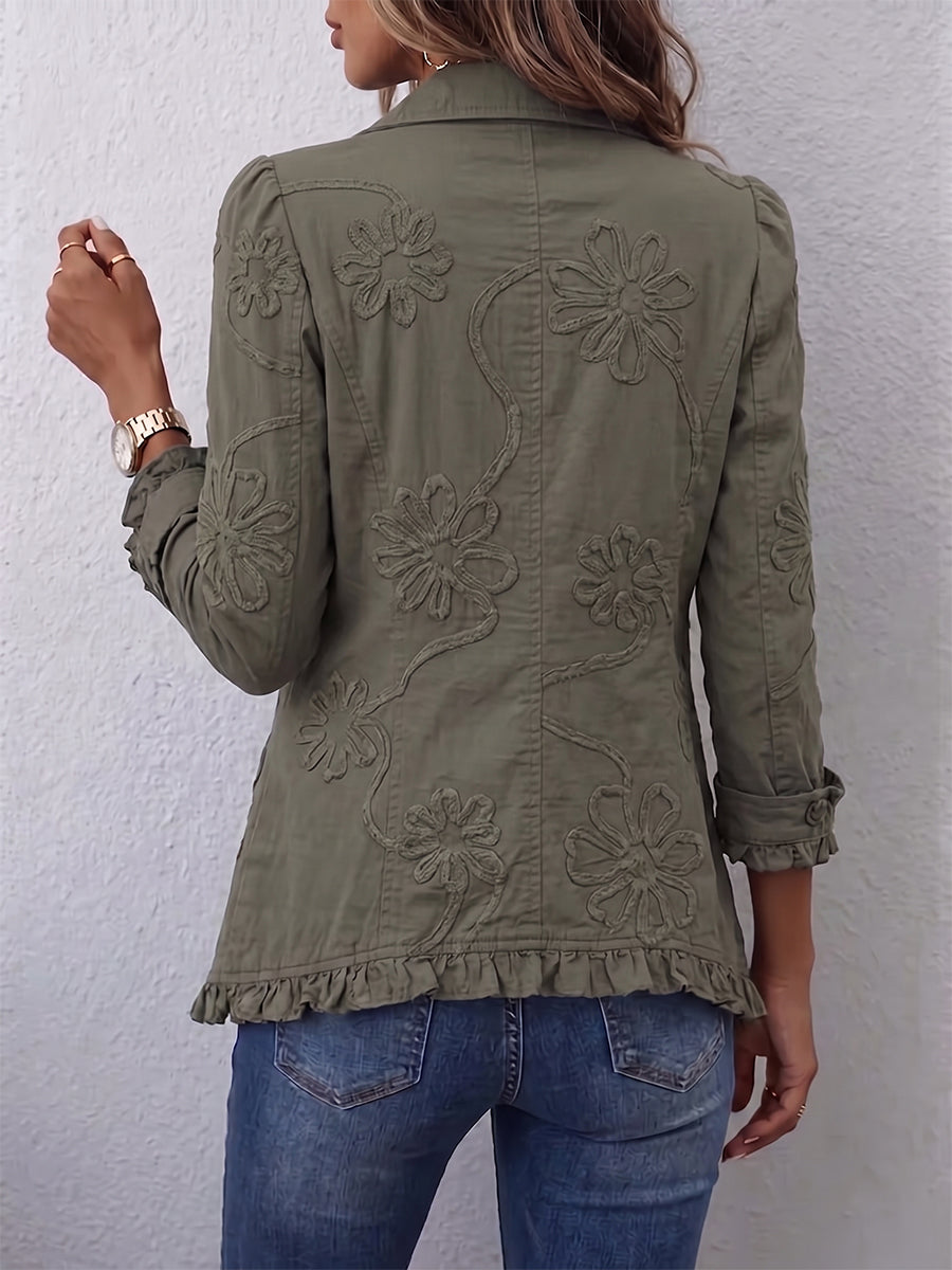 Virelle™ | Gilet brodé à volants