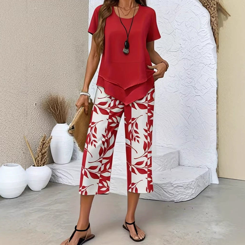 Maélie™ | Ensemble de 2 pièces avec top à couches et pantalon large