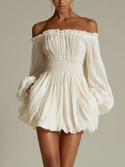 Althéa™ | Robe mini blanche à épaules dénudées