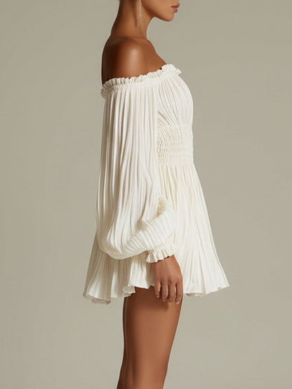 Althéa™ | Robe mini blanche à épaules dénudées