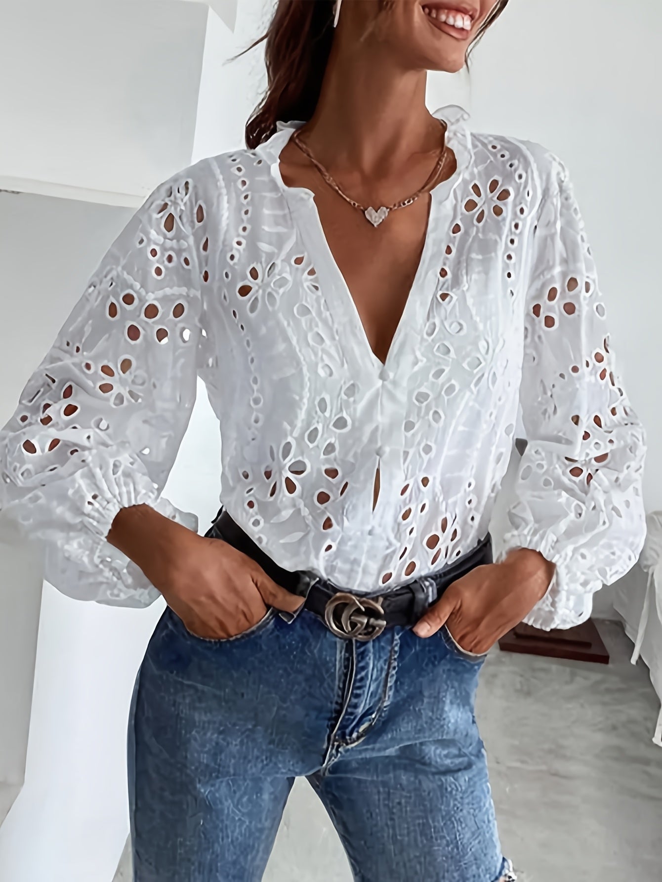 Rose | Blouse brodée