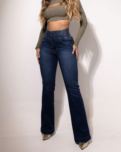Léonie™ | Jeans évasés taille haute avec stretch