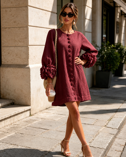 Améliane™ | Robe mini à manches fleuries