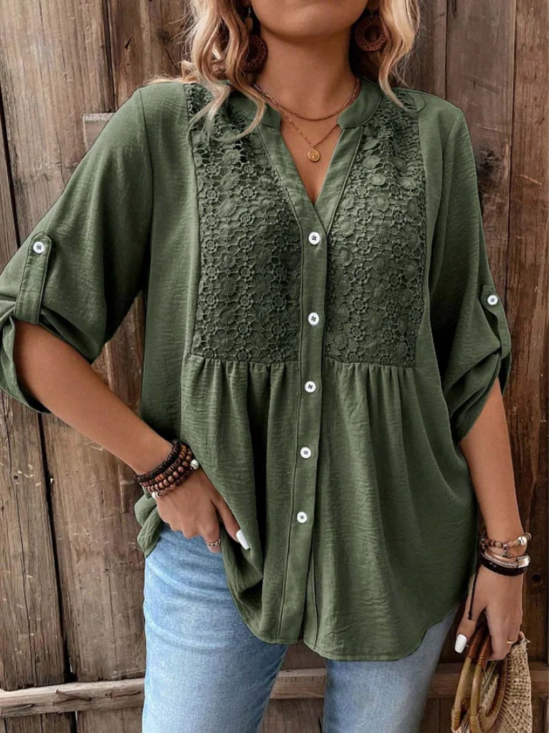 Maëlle™ | Blouse confortable avec détail de bouton
