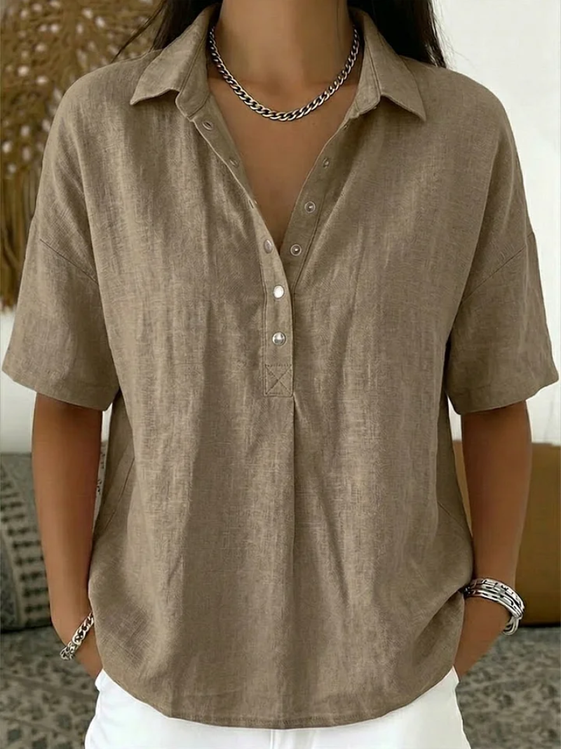 Melina™ | Blouse avec col et décolleté en V