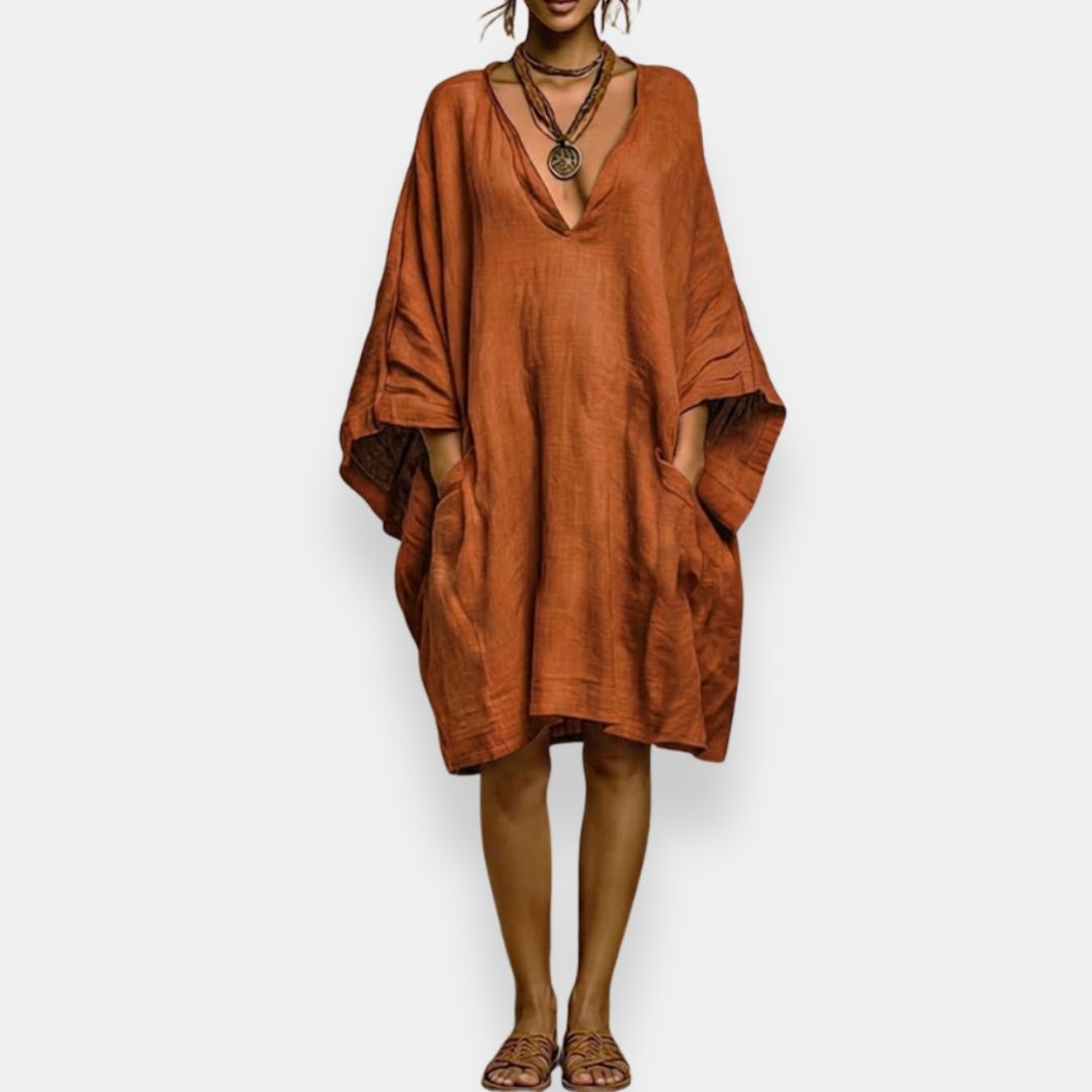 Soléa™ | Robe bohème oversize à col V