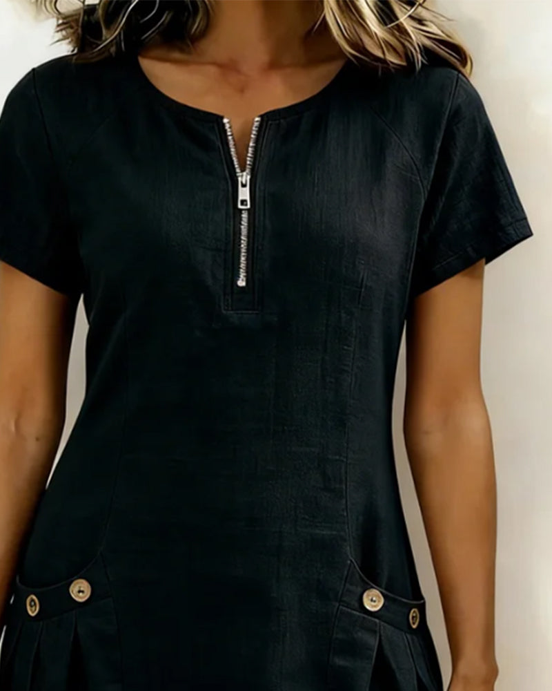 Élorine™ | Robe légère en coton-lin à coupe flatteuse