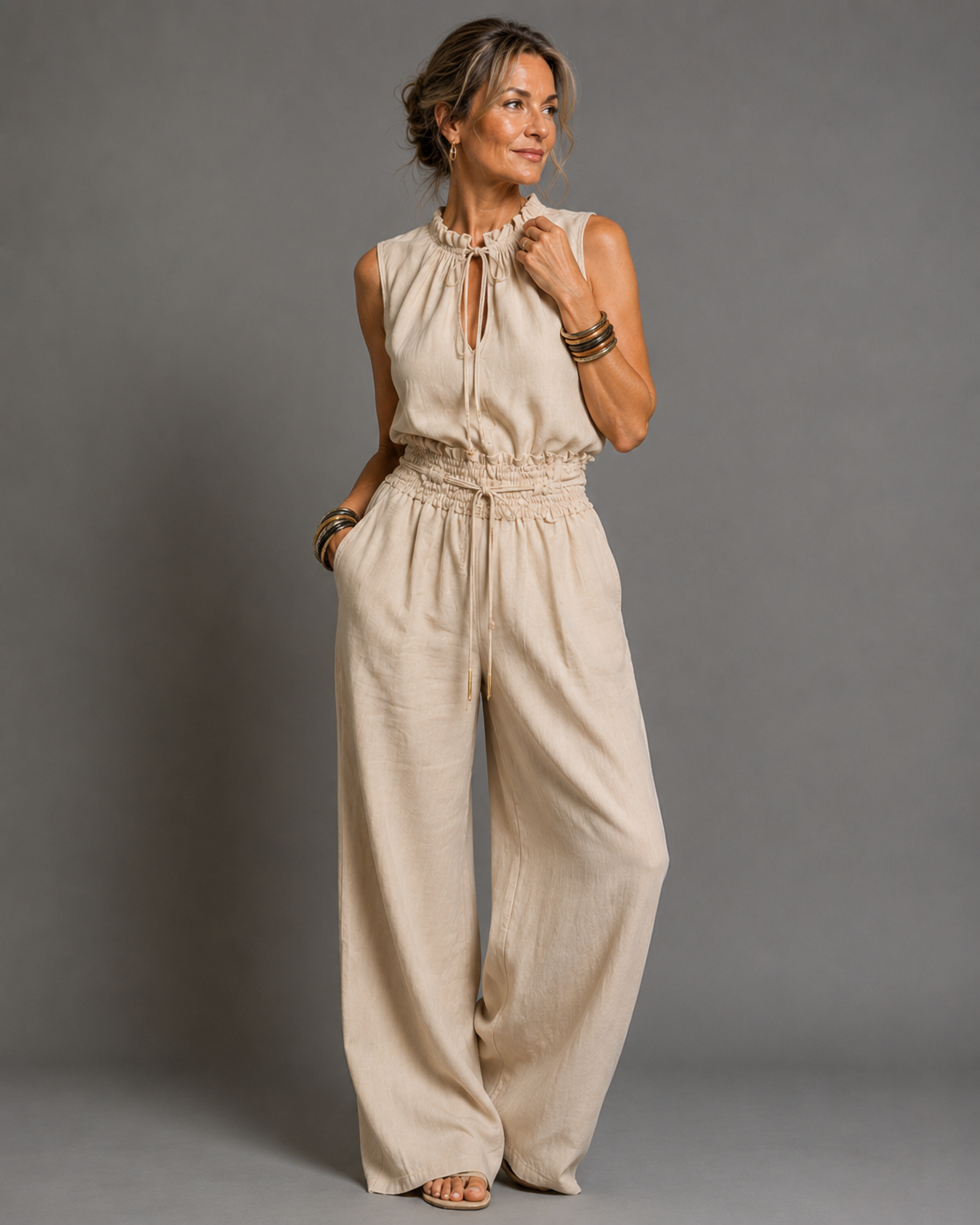 Marévia™ | Combinaison sans manches à jambes larges