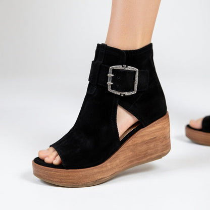 Auréline™ | Bottines ouvertes compensées au style moderne