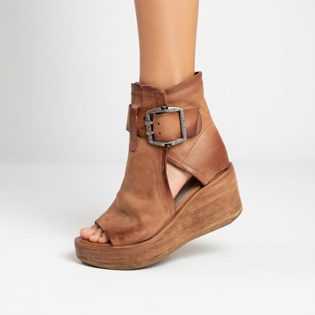 Auréline™ | Bottines ouvertes compensées au style moderne