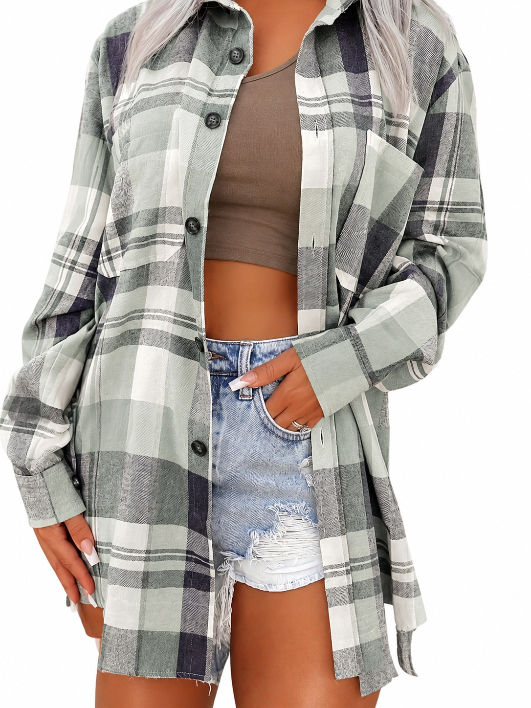 Ophéliane™ | Chemise oversize à carreaux