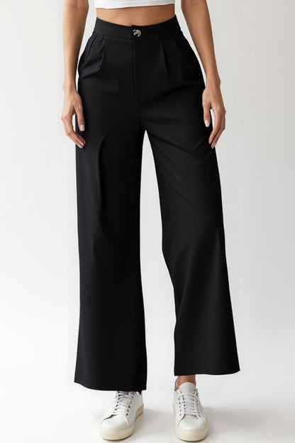 Lia | Pantalon noir à jambes droites