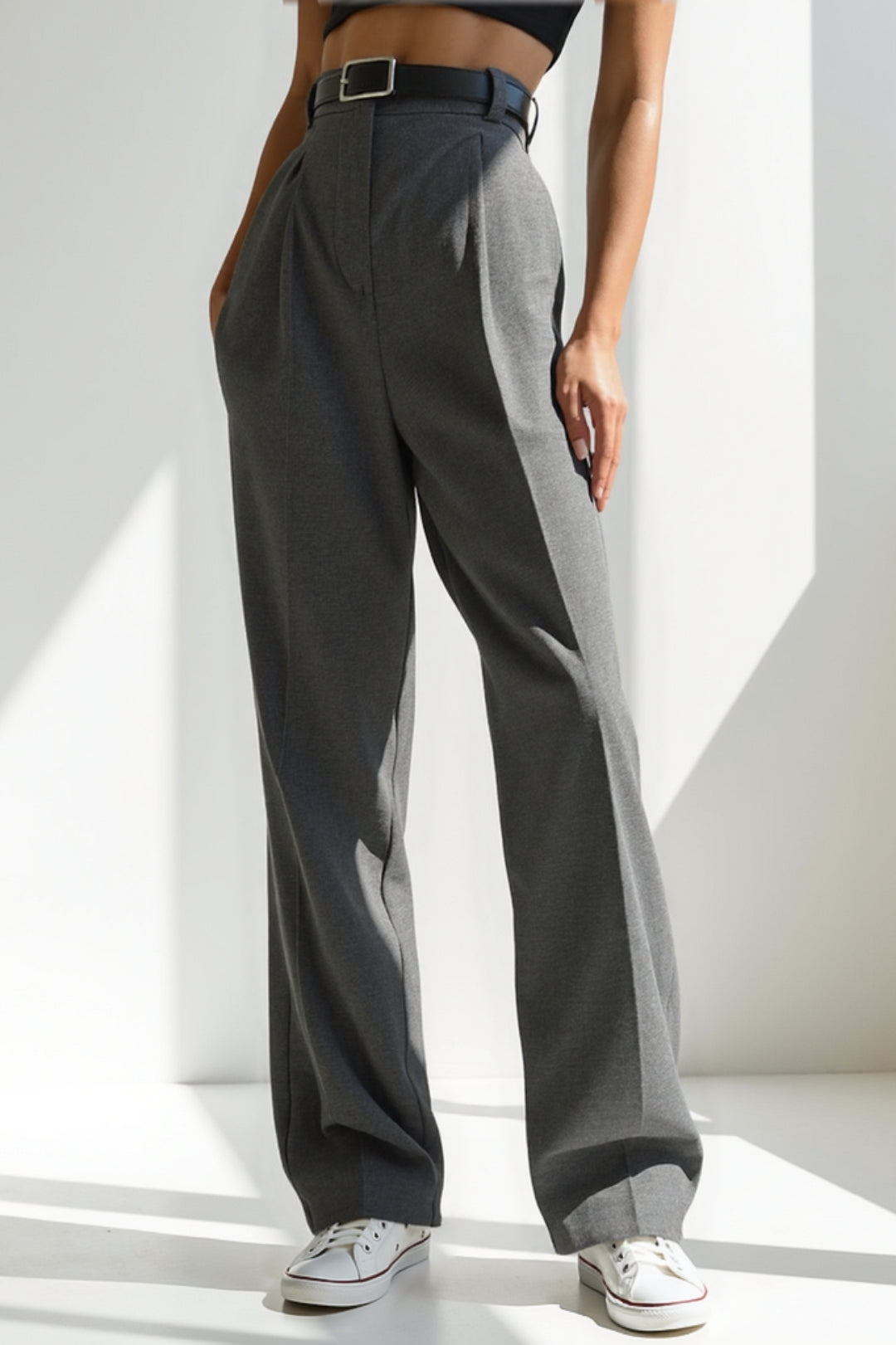 Tess | Pantalon à jambes larges en tissu mélangé