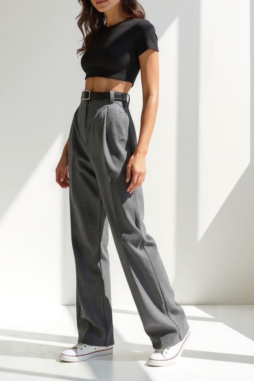 Tess | Pantalon à jambes larges en tissu mélangé