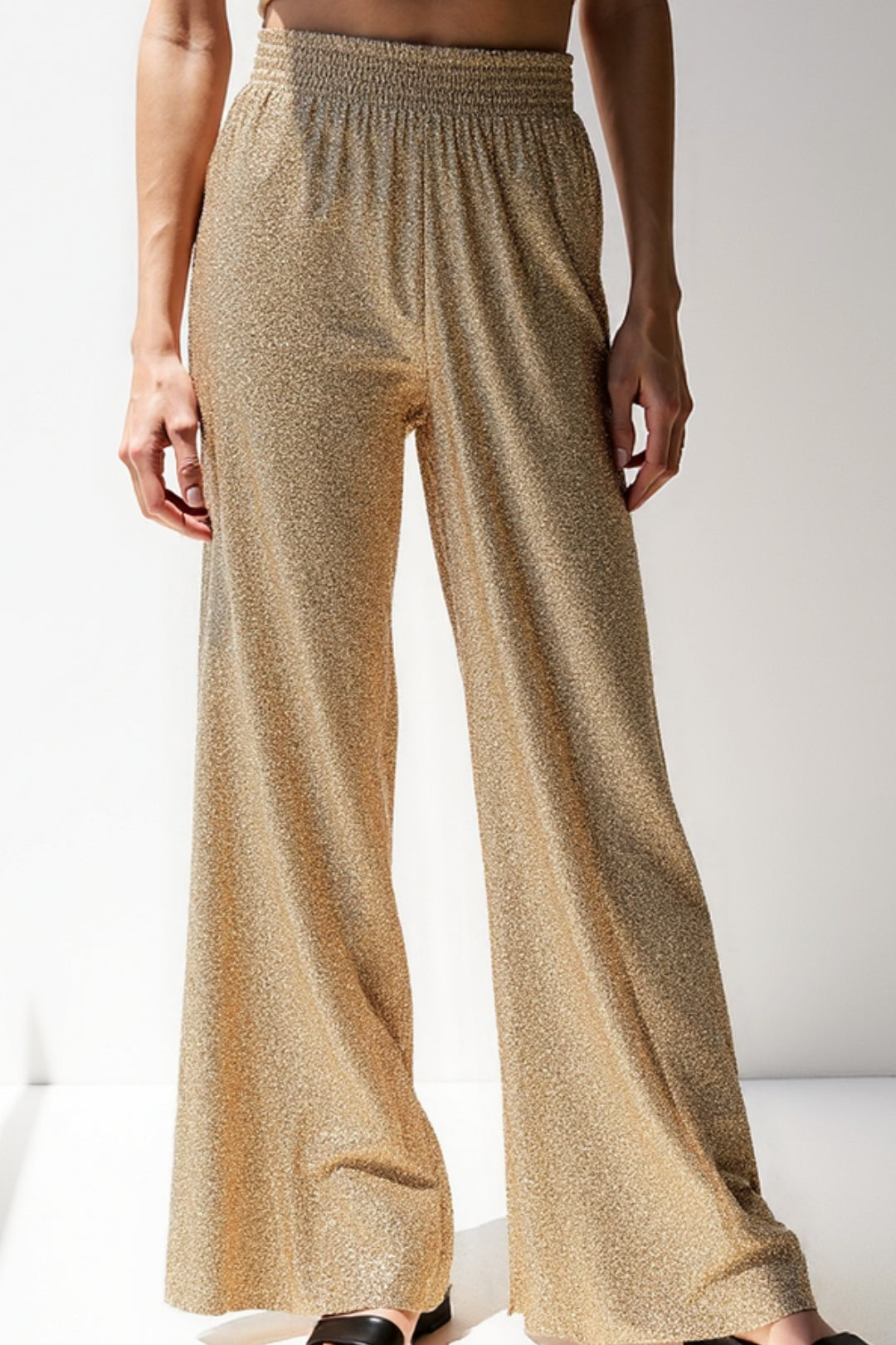 Joy | Pantalon évasé avec paillettes métalliques