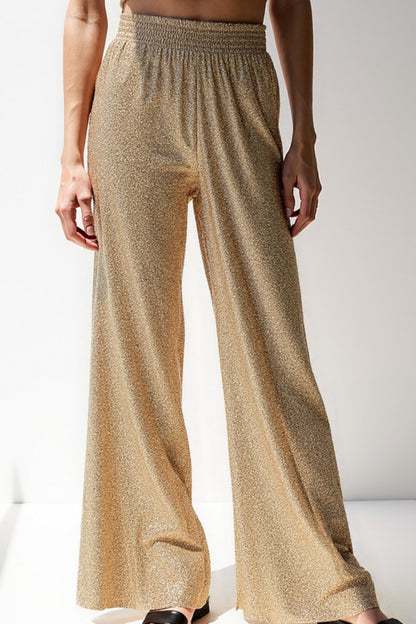 Joy | Pantalon évasé avec paillettes métalliques