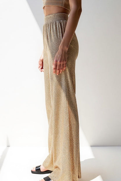 Joy | Pantalon évasé avec paillettes métalliques