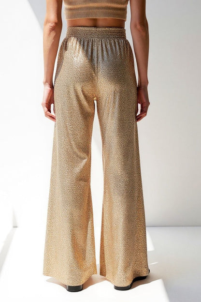 Joy | Pantalon évasé avec paillettes métalliques