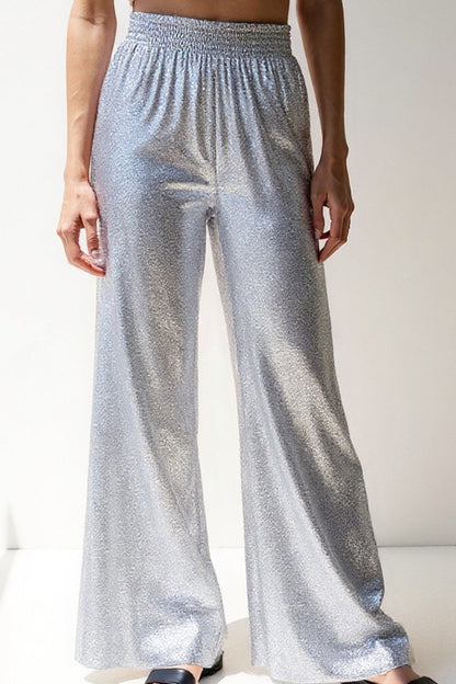 Joy | Pantalon évasé avec paillettes métalliques