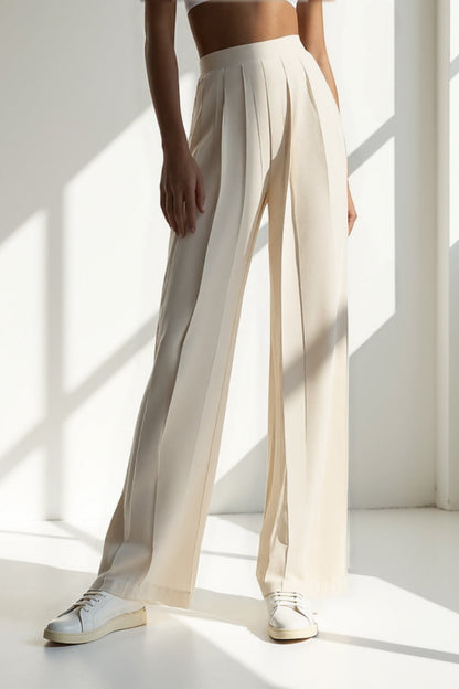 Camila | pantalon palazzo avec plis verticaux