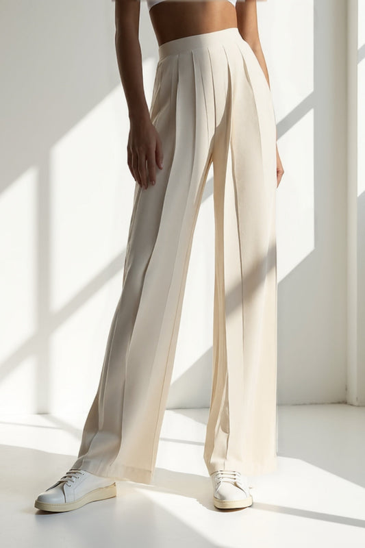 Camila | pantalon palazzo avec plis verticaux