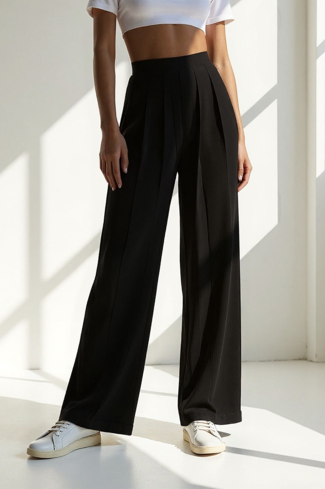 Camila | pantalon palazzo avec plis verticaux