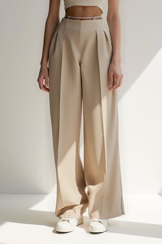 Rosa | Pantalon palazzo avec fine ceinture