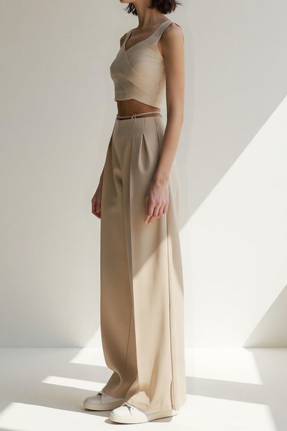 Rosa | Pantalon palazzo avec fine ceinture