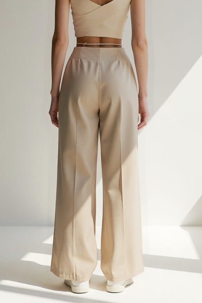 Rosa | Pantalon palazzo avec fine ceinture