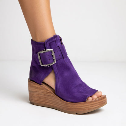 Auréline™ | Bottines ouvertes compensées au style moderne