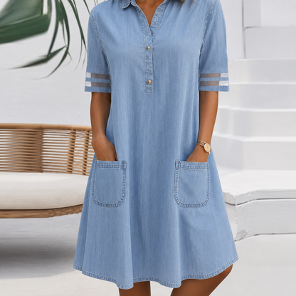 Maelys™ | Robe chemise denim à coupe flatteuse