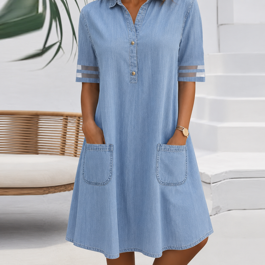 Maelys™ | Robe chemise denim à coupe flatteuse