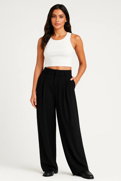 Céleste™ | Pantalon noir élégant avec jambes larges