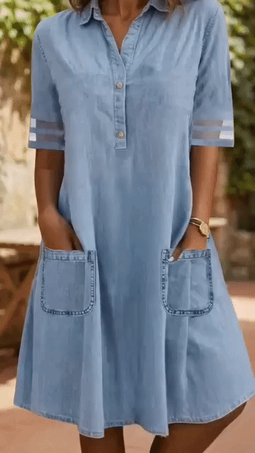 Maelys™ | Robe chemise denim à coupe flatteuse