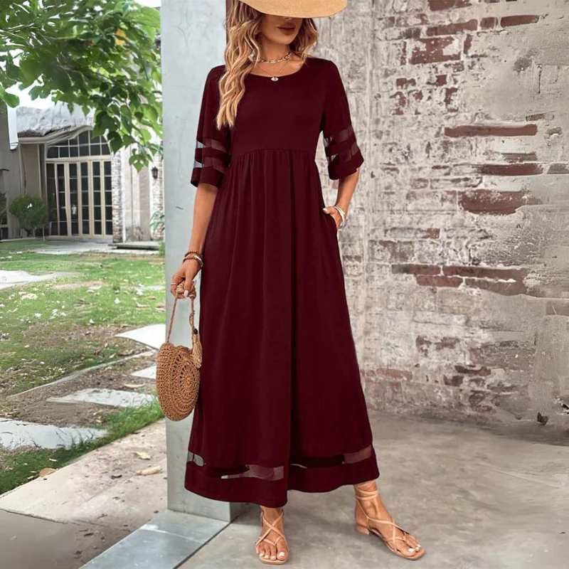Céralie™ | Robe midi fluide en maille respirante