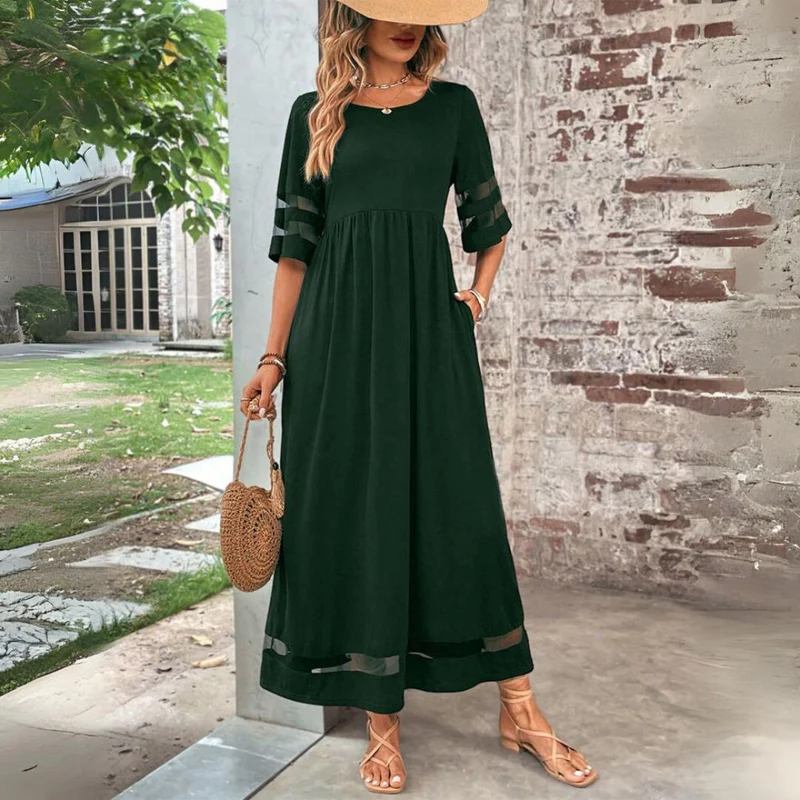 Céralie™ | Robe midi fluide en maille respirante