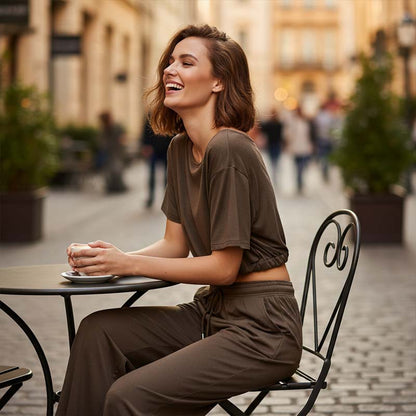 Maéline™ | Ensemble de 2 pièces avec top off-shoulder et pantalon large