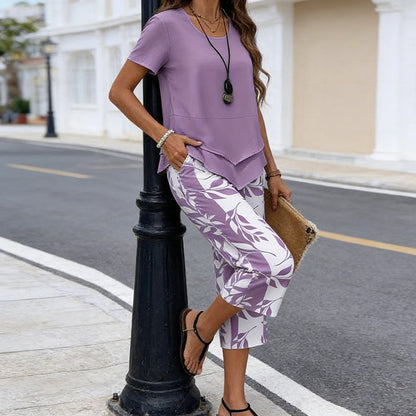 Maélie™ | Ensemble de 2 pièces avec top à couches et pantalon large
