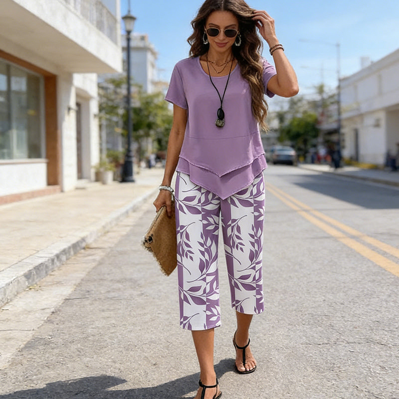 Maélie™ | Ensemble de 2 pièces avec top à couches et pantalon large