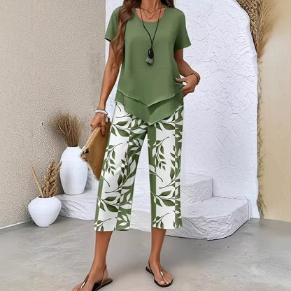 Maélie™ | Ensemble de 2 pièces avec top à couches et pantalon large