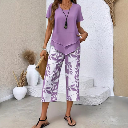 Maélie™ | Ensemble de 2 pièces avec top à couches et pantalon large
