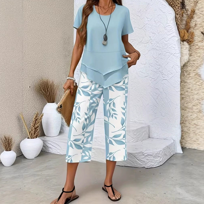 Maélie™ | Ensemble de 2 pièces avec top à couches et pantalon large